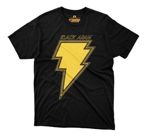 Playera Dc Comics Black Adam Logo Letras Rayo 