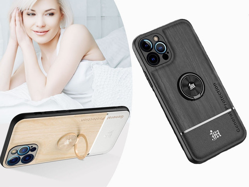 Funda De Lujo Para iPhone Con Protección De Cámara Y Soporte