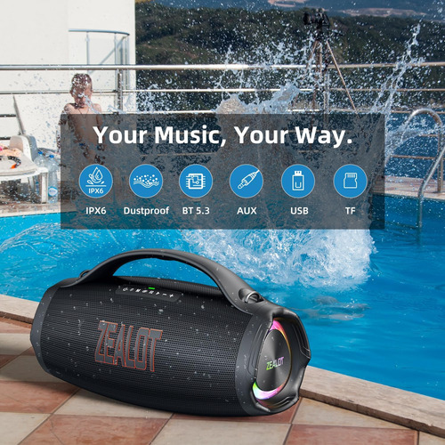 Altavoz De Altavoz Big Bluetooth De Zealot Big Bluetooth Con