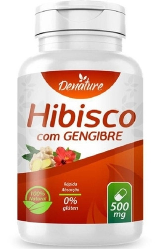 Hibisco Com Gengibre 500mg 100 Cáps Denature