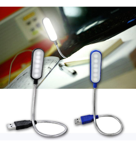 1 Led Mini Usb Flexible Lampara Luz Portatil Lectura Color