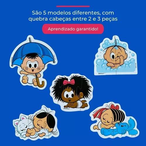 Quebra Cabeça Infantil Madeira Turma Da Mônica Baby Nig