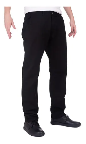 Pantalon Negro Hombre Gabardina