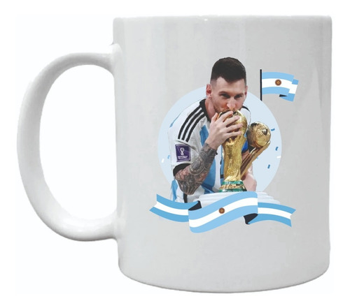 Imagen 3 de 3 de Taza Cerámica Messi Campeón - Mundial Qatar Argentina Afa