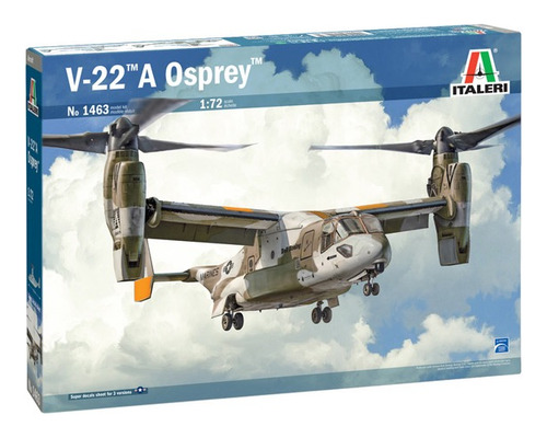 Avion Osprey V-22 A Italeri 1463  Escal 1:72 Es Un Armable