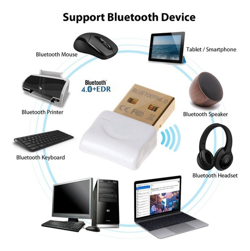 Imagen 2 de 5 de Adaptador Bluetooth V4.0 Usb Dongle Compatible Pc Notebook