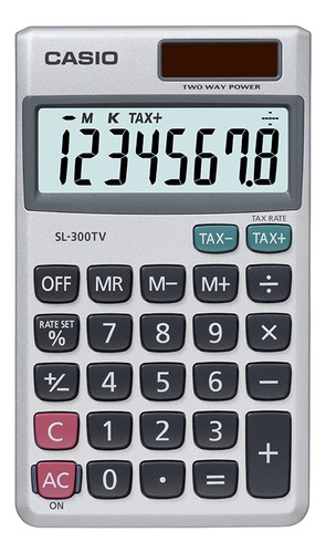Calculadora Casio - Viaje Sl-300tv Color Gris/Plata