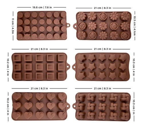 Moldes De Silicon Kitchenatics Para Chocolate  6 Unidades