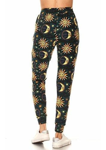 Leggings Depot Jga-s761-l Sun And Moon Print Jogger Zbvg0