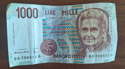 Espectacular Billete De 1000 Liras De Italia (raro Antigüo)