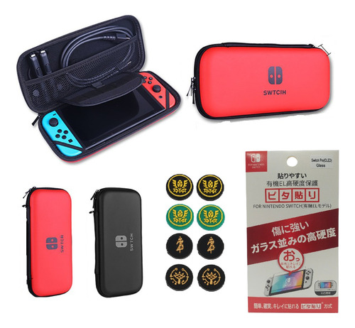 Forro Estuche Funda Duro Nintendo Switch Oled + Vidrio 9h