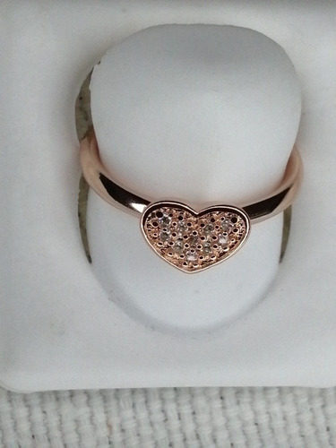 Anillo Oro Laminado Rosa Con Circonia Swarovski 