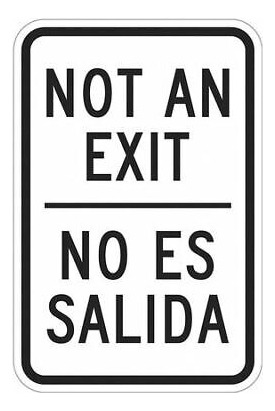 Lyle T1-1918-hi_12x18 No Exit Sign For Parking Lots, 18  Oaa