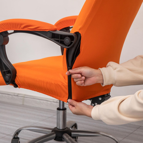 Funda Elástica Universal Para Silla De Oficina L Naranja