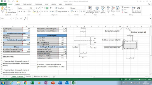 Planilha Para Cálculo De Sapata De Divisa+bloco Com 1 Estaca