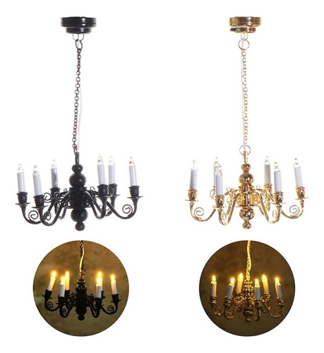 1/12 Casa De Muñecas Luz Accesorios Para Muñecas A