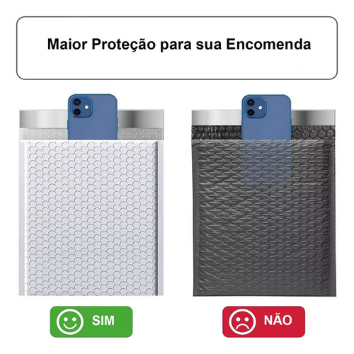 50 Envelopes Segurança 19x25 Com Bolha Branco Saco Correios