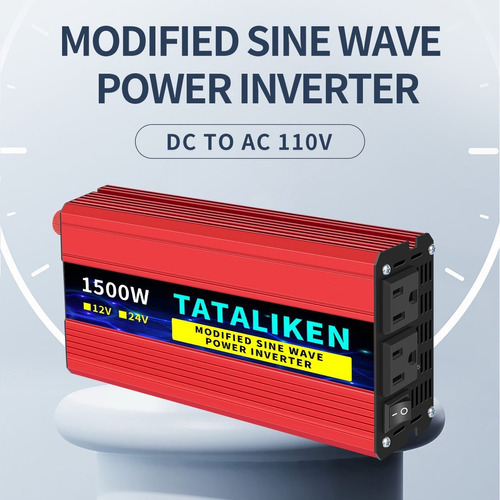 Inversor De Corriente Coche Portátil 12v/110v60hz 1500w Auto