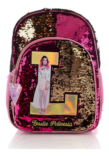 Mochila Polinesios Leslie Original Lentejuela Reversible