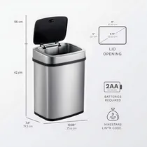 Comprar Cesto Residuos Tacho Basura Sensor Automatico 15 Lts Acero Color Acero Inoxidable