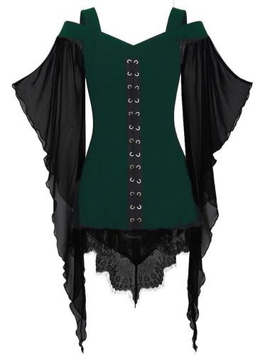 Blusa Bruja Talla Para Mujer Corse Vintage Medieval Gotica