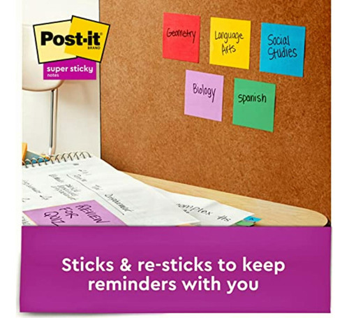 3m Post-it Notas Adhesivas Super Sticky Electric Glow 3x3
