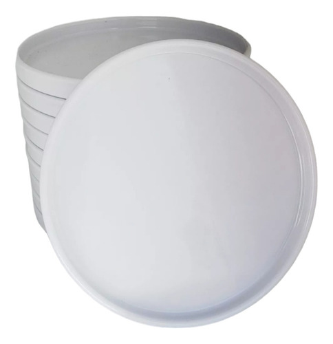 Plato Plano De Melamina Blanca 20cm