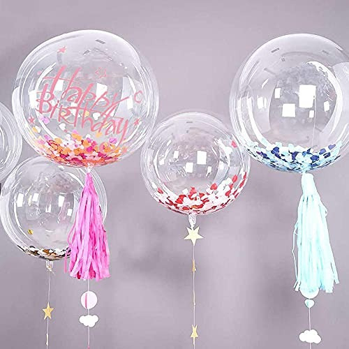 50 Balões Bobo Bubble, 18 Polegadas, Transparentes, Para