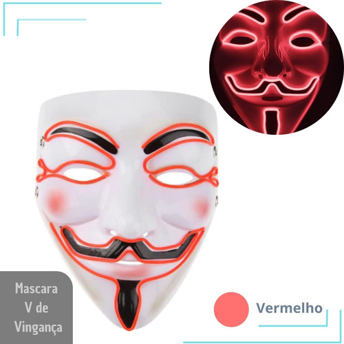 Mascara Cosplay Led Vendetta Anonymous Neon V De Vingança