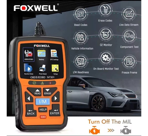 Scanner Automotivo Foxwell Nt301 Obd2 Leitor De Falhas Carro