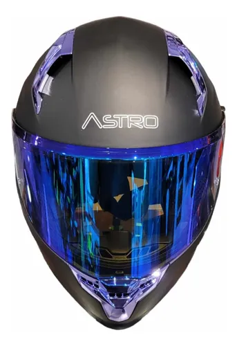 Casco moto azul y negro hotsell