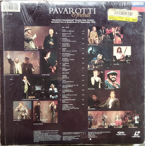 Laser Videodisc, Video De Pavarotti And Friends (Usado)