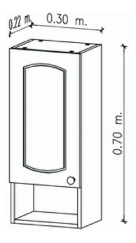 Imagen 2 de 4 de Alacena Baño Laque Amube 8822 30x70 Cm Estante Inferior Cuot