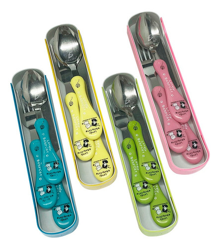 Set De Cubiertos De Acero Inoxidable, Ideal Para Niños.