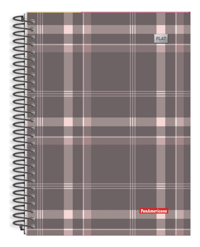 Caderno Capa Dura Flat Universitário 1 Matérias 80folhas Cor Flat Xadrez Claro