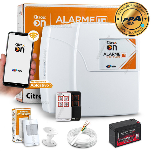 Kit Central De Alarme Wifi 2 Controles Sensor Infra Bateria