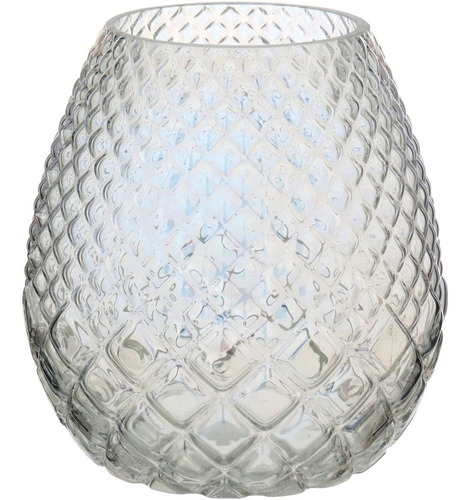 Origan Vaso Decorativo 18x17x17cm Vidro Furta-cor Lustrado Cor Transparente