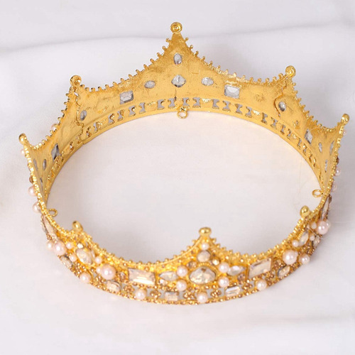 Tiara Barroca Con Diseño De King Crown Para Hombre, Accesori