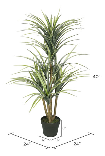 Vickerman Everyday 40 Alto Artificial Green Yucca Árbol Para