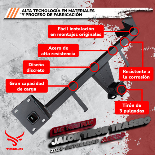 Jalon Tiron Arrastre Byd Yuan Remolque 2023 2024 2025 Acero