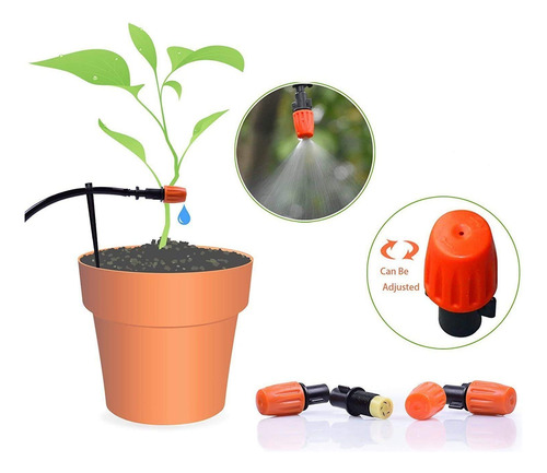 Kit Riego Micro Goteo Automático 50 Pies Boquilla Ajustable.