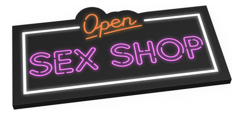 Letreiro Luminoso Open Sex Shop - Decoração Sex Shop