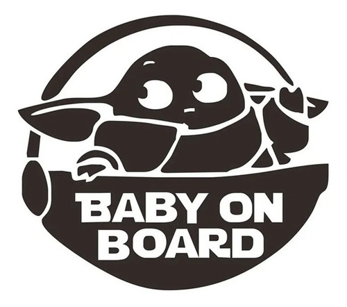 Baby Yoda Bebe A Bordo Sticker Autoadhesivo Auto Vehículo