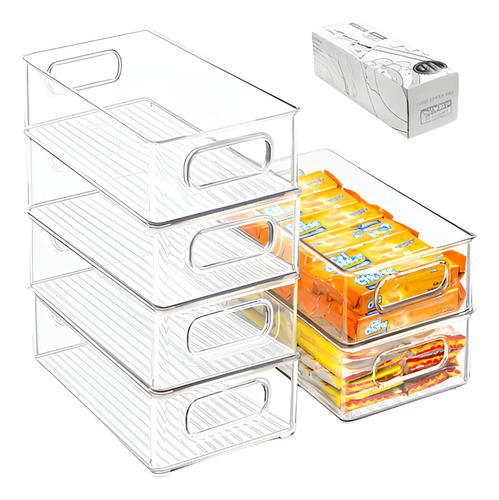 Organizadores Apilables Apto Refrigeradores Transparentes 6u