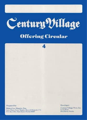Century Village West Original Governing Documents: As Published For Hythe, Fanshaw, And Guildford Associations, De Campbell, Cheryl. Editorial Oem, Tapa Blanda En Inglés