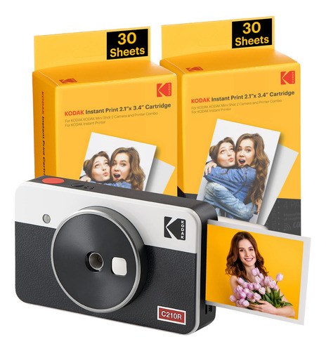 Kodak Mini Shot 2 Retro | Paquete De 68 Hojas | Cámara Ins.