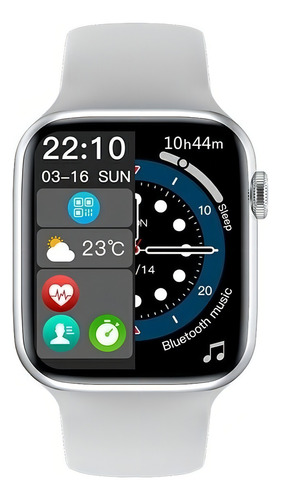 Smartband Geral W27 Pro W37 W26 W46 W37 Pro W27 Pro 175 Com Rede Móvel Caixa 44 De Metal Cinza Claro, Pulseira De Silicone Smartwatch