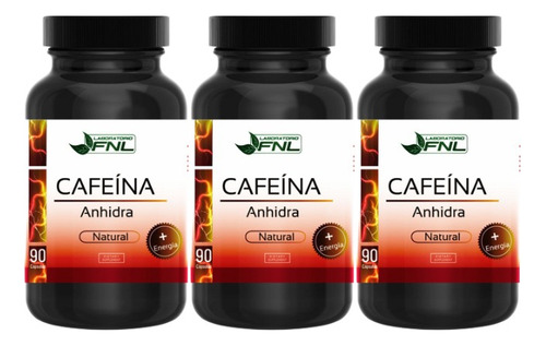 Cafeina Anhidra Fnl 90cap Energia Pack 3 Frascos Dietafiness