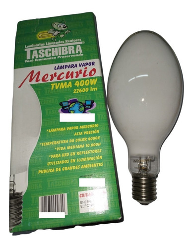 Lámpara Mercurio 400w Mh Ovoide Taschibra Sirve P/cultivo