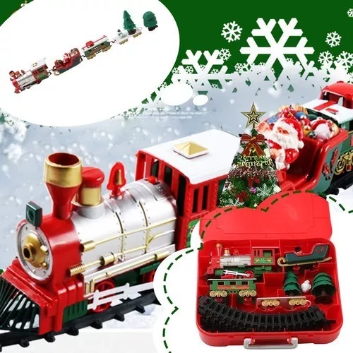 Conjunto de trilhos ferroviários de Natal brinquedo trem de Natal presentes  brinquedos adequados para decoração de Natal presentes para meninos e